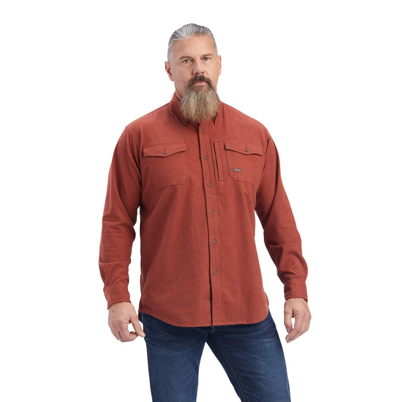 Ariat Hemden Herren - Rebar Flannel Durastretch Work Braun ( WSZON-3459 )